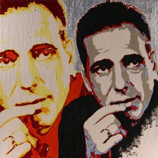 Omaggio al cinema 100x100 tecnica mista su tela