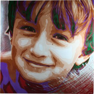 Claudio 100x100 tecnica mista su tela