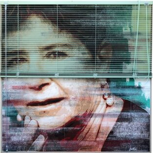 Gabriella 100x100 tecnica mista su tela