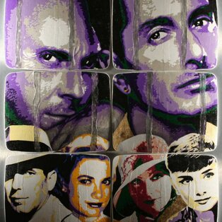 Comunicazione parallela n.3 92x106 tecnica mista su schermi in vetroresina