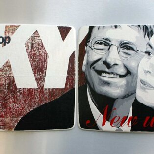 Comunicazione parallela n.8 160x80 tecnica mista su schermi in vetroresina