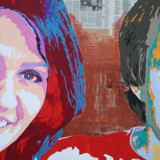 Famiglia Agostini 200x100 tecnica mista su tela