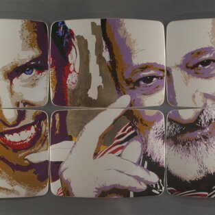 Lorella Pagnucco Salvemini, Giancarlo Calcagni 150x100 tecnica mista su schermi in vetroresina