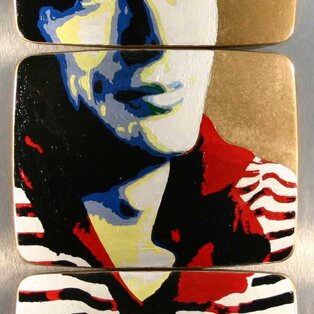 James Dean 50x104 tecnica mista su schermi in vetroresina