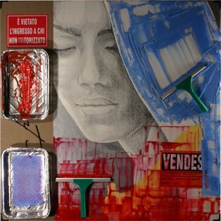 Che peccato originale 100x100 tecnica mista su tela