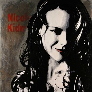 Nicole Kidman 100x100 tecnica mista su tela