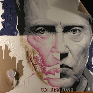 Scansione (Christopher Walken) 100x100 tecnica mista su tela