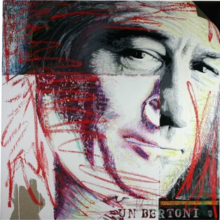 Scansione (Robert de Niro) 100x100 tecnica mista su tela