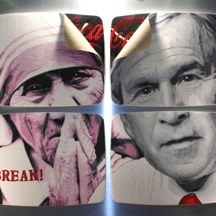 Comunicazione parallela n.9 100x80 tecnica mista su schermi in vetroresina