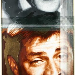 Scansione geometrica 50x100 tecnica mista su tela