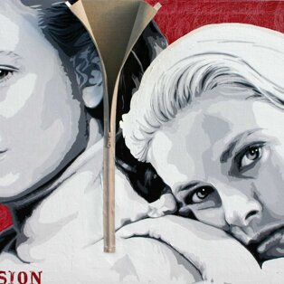 Omaggio a Grace Kelly 120x80 tecnica mista su tela