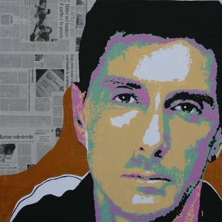 Gabbana 100x100 tecnica mista su tela