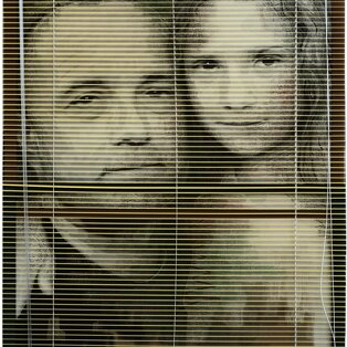 Uno sguardo fuori 80x100 tecnica mista su tela