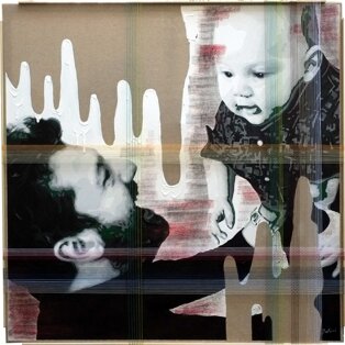 Senza titolo 100x100 tecnica mista su tela