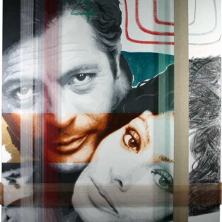 Loren - Mastroianni 100x120 tecnica mista su tela