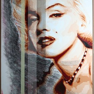 Marilyn Monroe 50x70 tecnica mista su tela