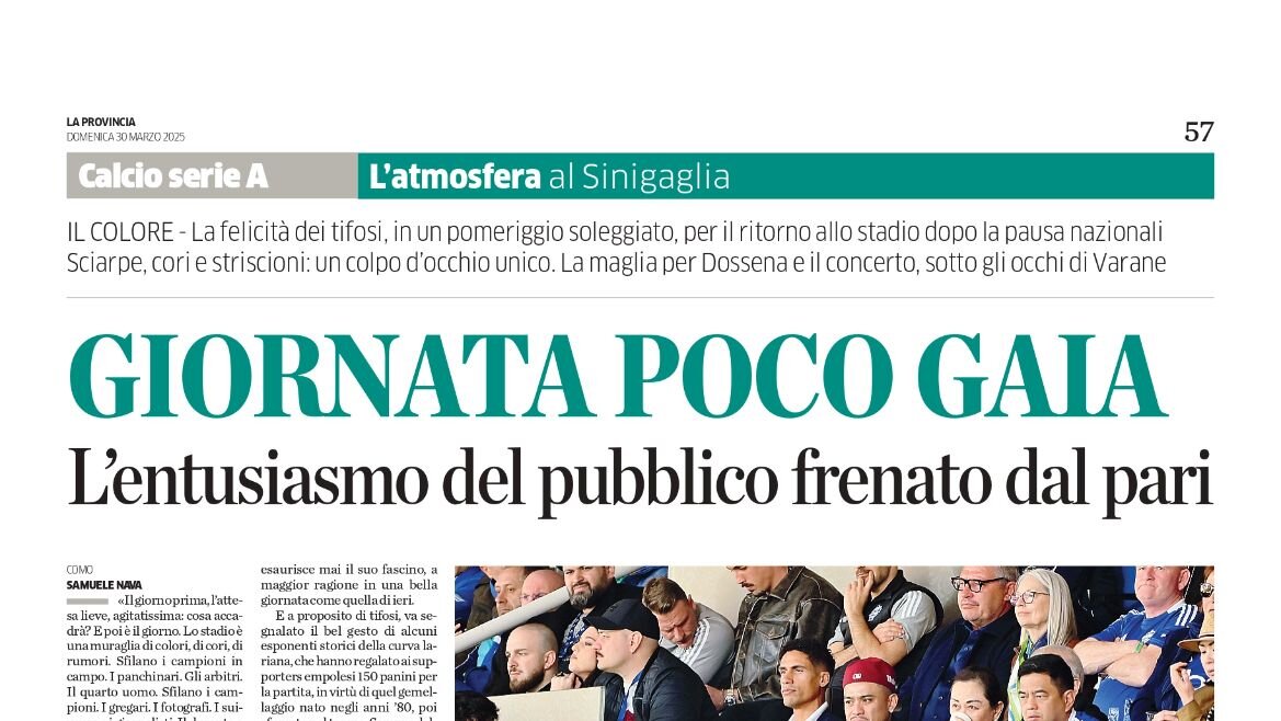 Giornata poco Gaia - Il colore di Como vs Empoli