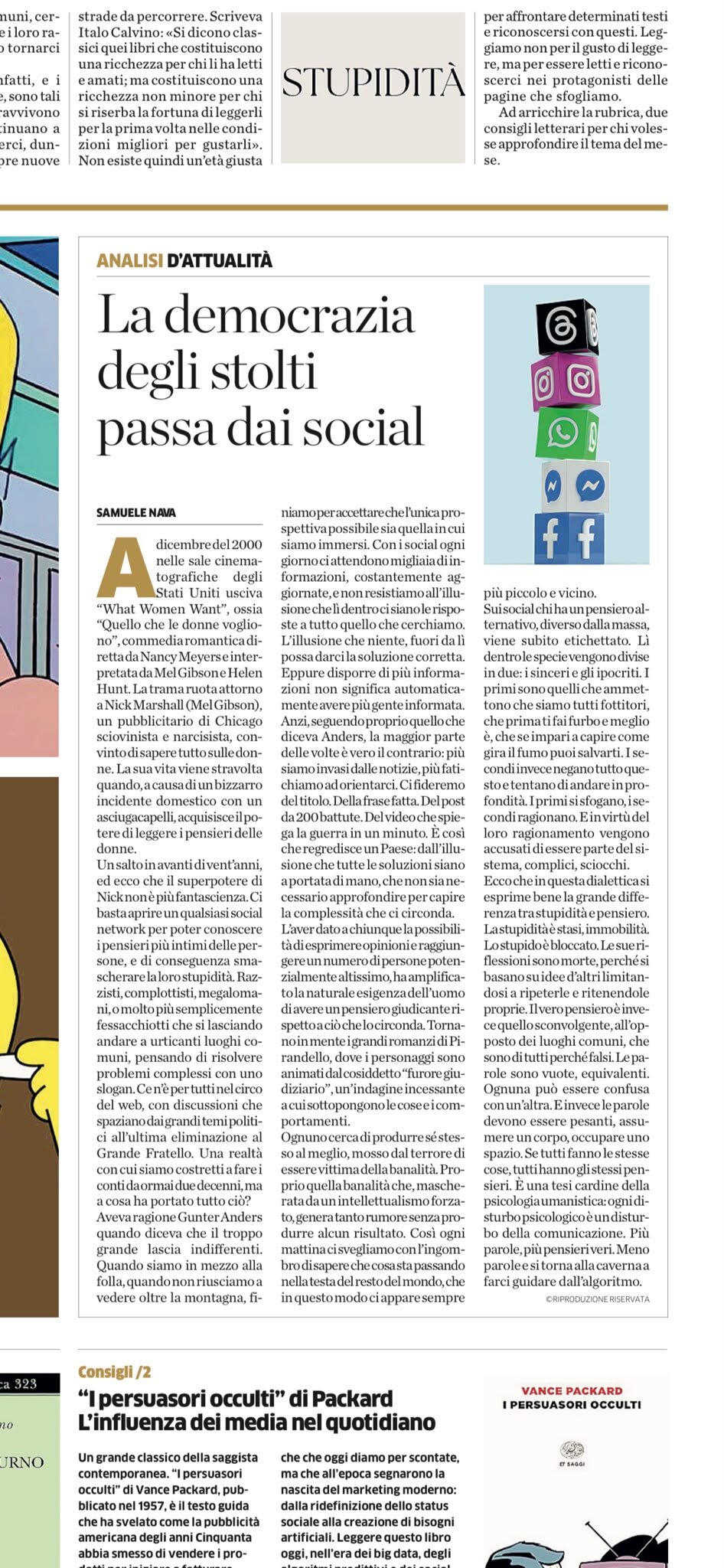 La democrazia degli stolti passa dai social