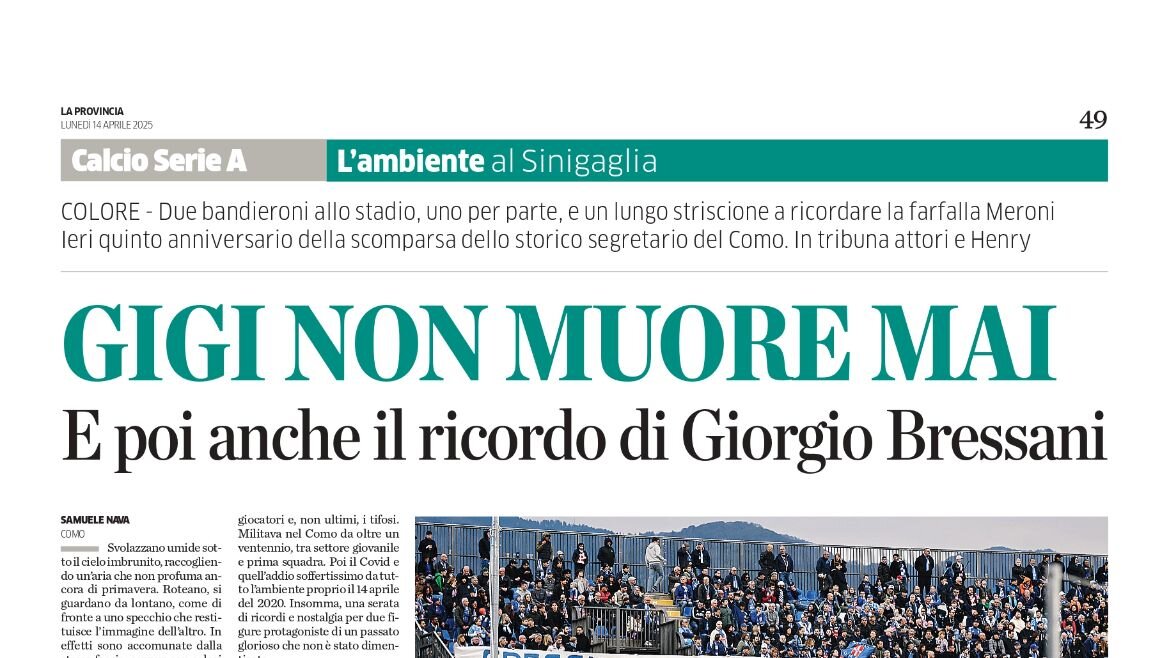 Gigi non muore mai - Il colore di Como vs Torino