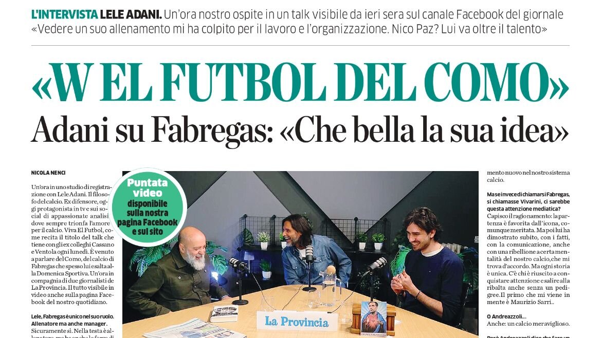 Viva el Futbol del Como - Intervista a Lele Adani