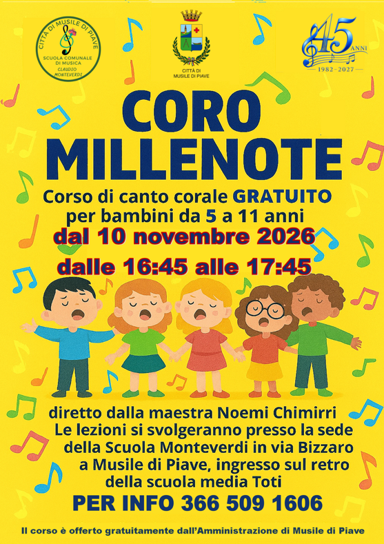 coro millenote 2026.2027 blu coro millenote 2026.2027 blu