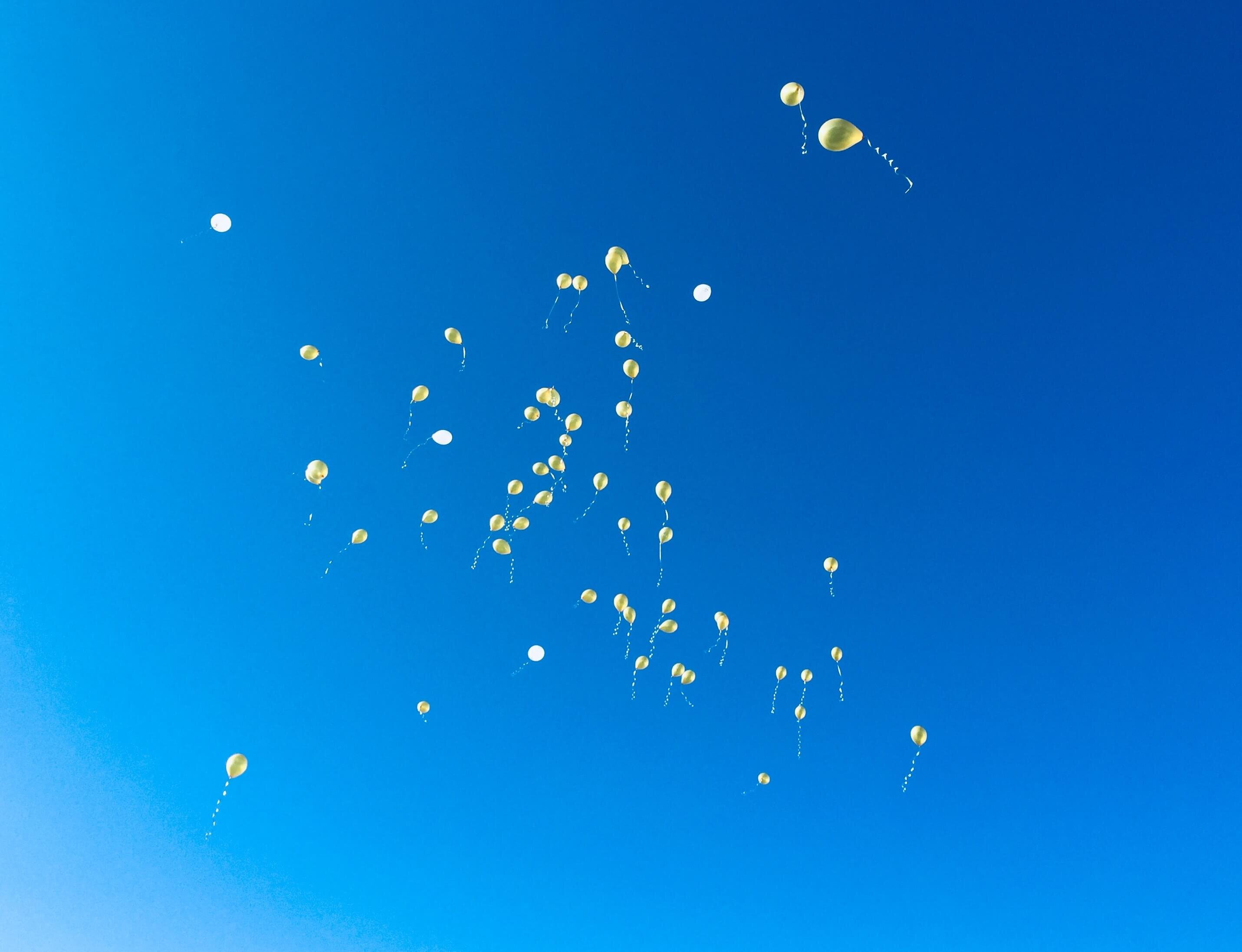 Lancio dei palloncini dorati con l'Associazione Luca ONLUS