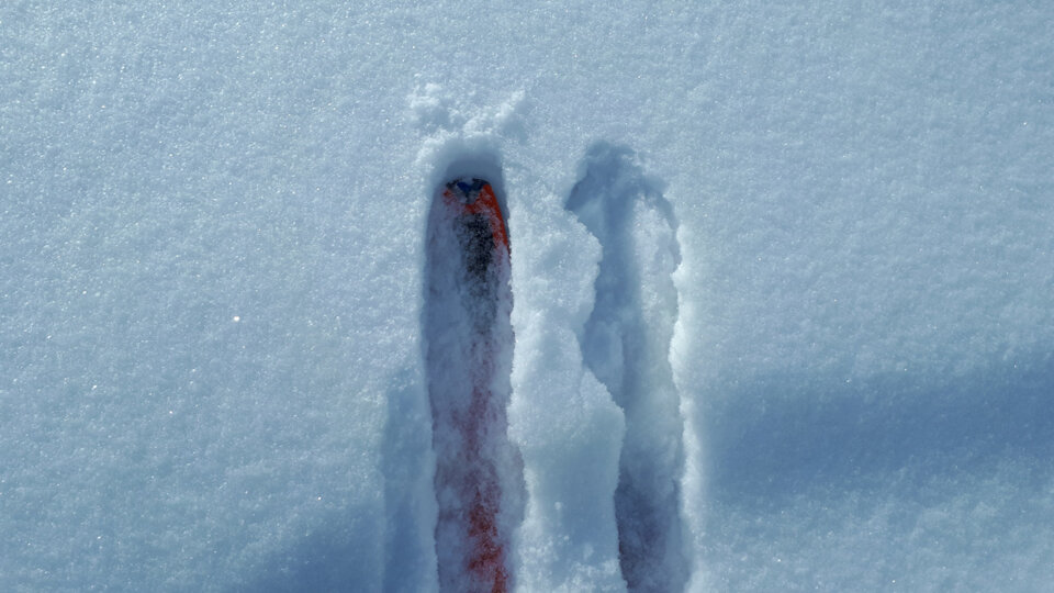 Snow intermediate between new snow and settled snow