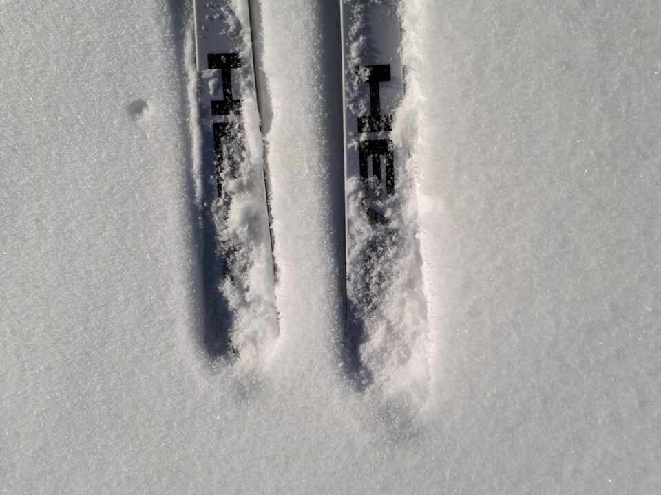 Snow intermediate between new snow and settled snow
