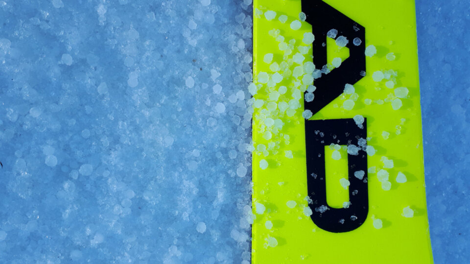 Hail - Laminar internal structure, translucent or milky glazed surface