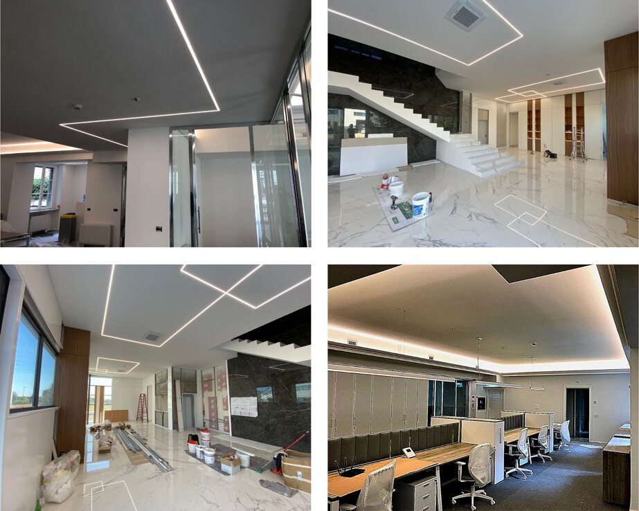 Binari Led posizionabili con diverse configurazioni