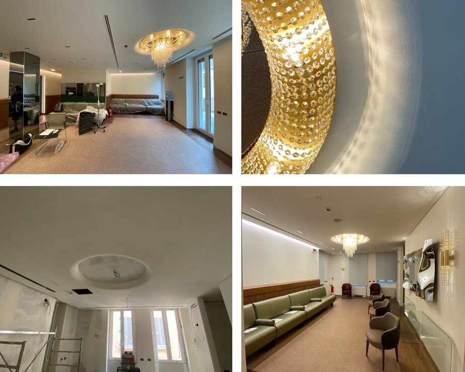 Profilo realizzato su misura e inserito perfettamente nel soffitto