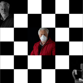 Black white ....and red Corona Virus