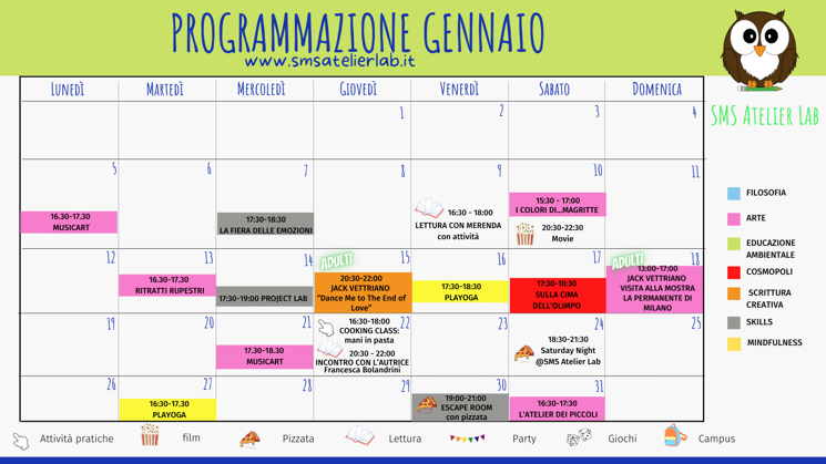 programmazione gennaio programmazione gennaio