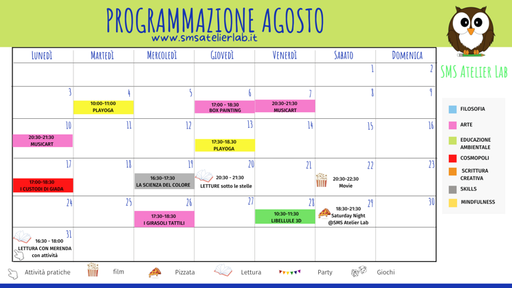 programmazione agosto programmazione agosto