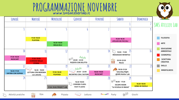 programmazione novembre programmazione novembre