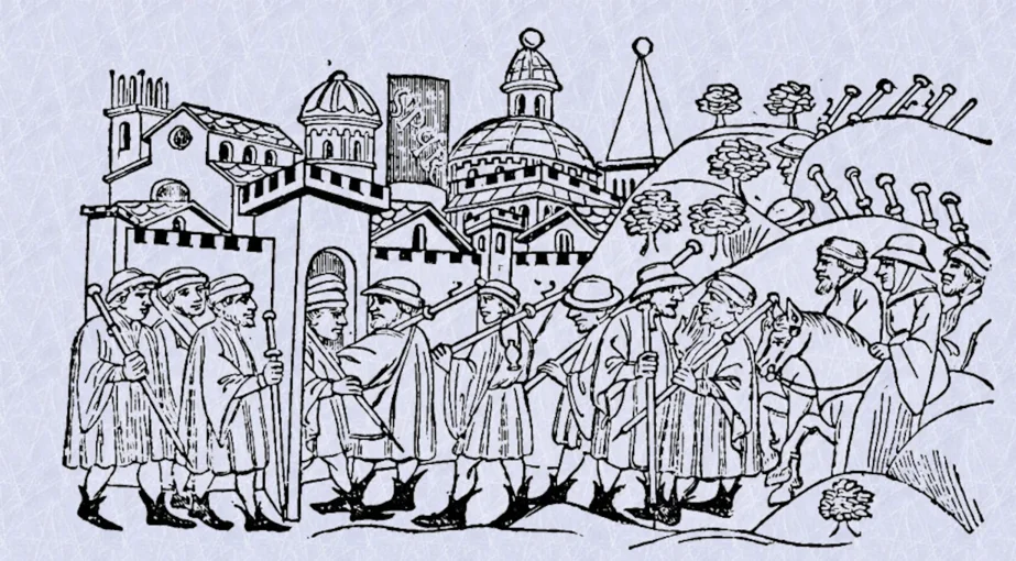 Immagine tratta da Le Croniche di Giovanni Sercambi lucchese (vol. 2, pag.421)