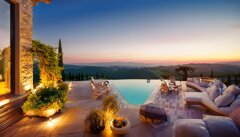 firefly un elegante tramonto dorato avvolge una villa di lusso immersa nelle colline del chianti, co.jpeg firefly un elegante tramonto dorato avvolge una villa di lusso immersa nelle colline del chianti, co.jpeg