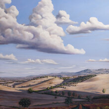 Campagna Montefanese acrilco ed olio su tela 70x100