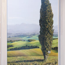 Il Cipresso acrilico ed olio su tela 50x70