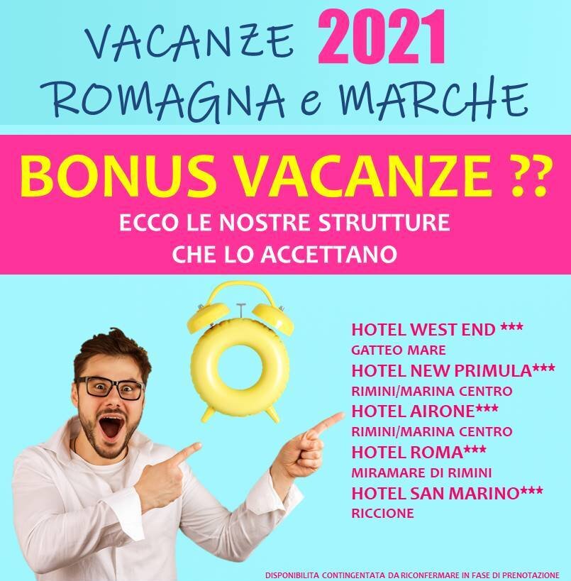 BONUS VACANZE ?? Ecco le nostre strutture che lo accettano - VACANZE ROMAGNA MARCHE