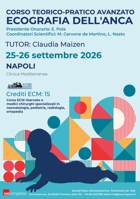 locandina corso ecografia pediatrica dell'anca