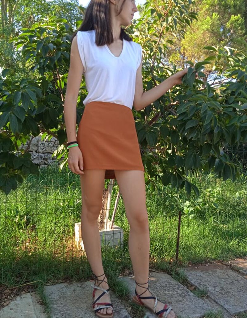 minigonna-in-seta-marrone