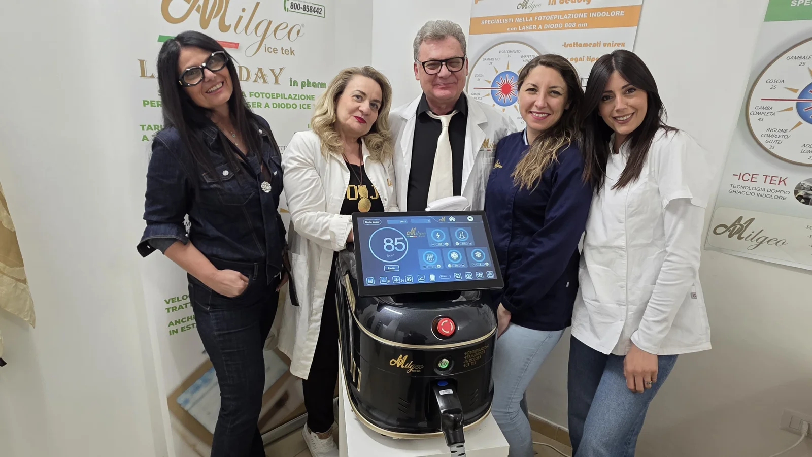 Il team Milgeo Nature con il laser Ice Tek