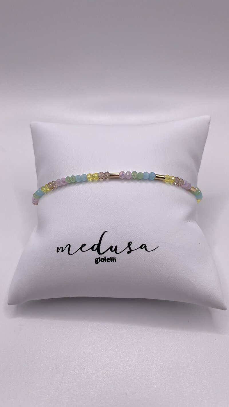 bracciale-con-cristali-sfaccettati-3-mm-multicolor-e-tubetti-in-argento-925-placcati-oro