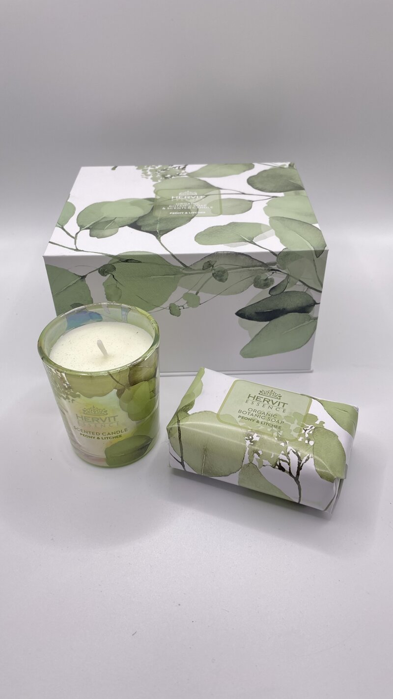 set-candela-sapone-profumato-botanic-verde-hervit-creations