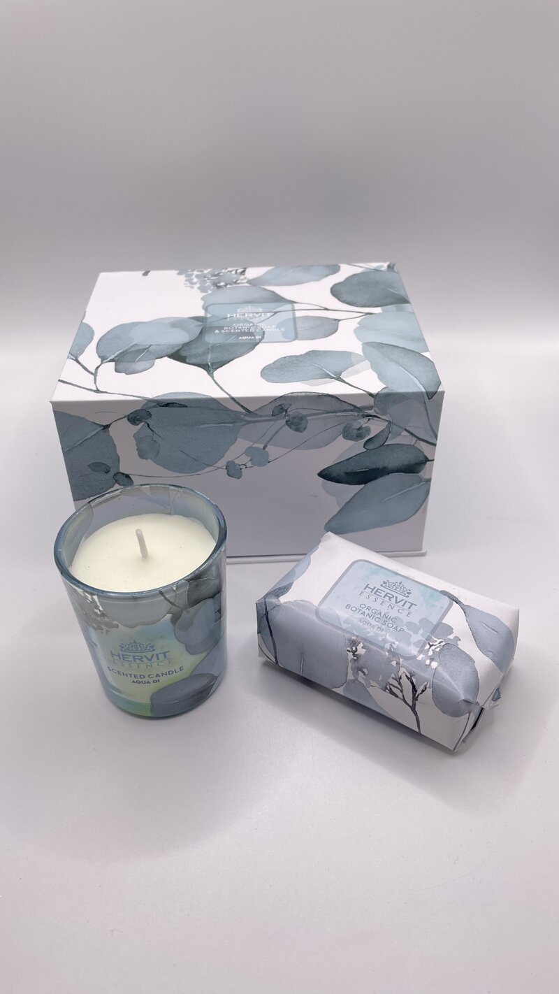 set-candela-sapone-profumato-botanic-azzurro-hervit-creations