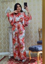 coordinato-flowers-pantalone-e-blusa-corallo