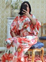 coordinato-flowers-pantalone-e-blusa-corallo