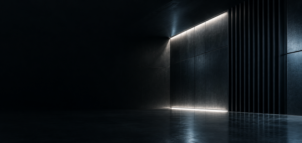 interno industriale minimalista illuminato a linee fredde interno industriale minimalista illuminato a linee fredde
