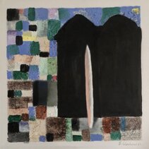 Documento di un autunno stanco e di passioni Documento di olio, cenere, gesso di bologna, colla di coniglio e grasso su tela, 33x33 cm. anno 2021